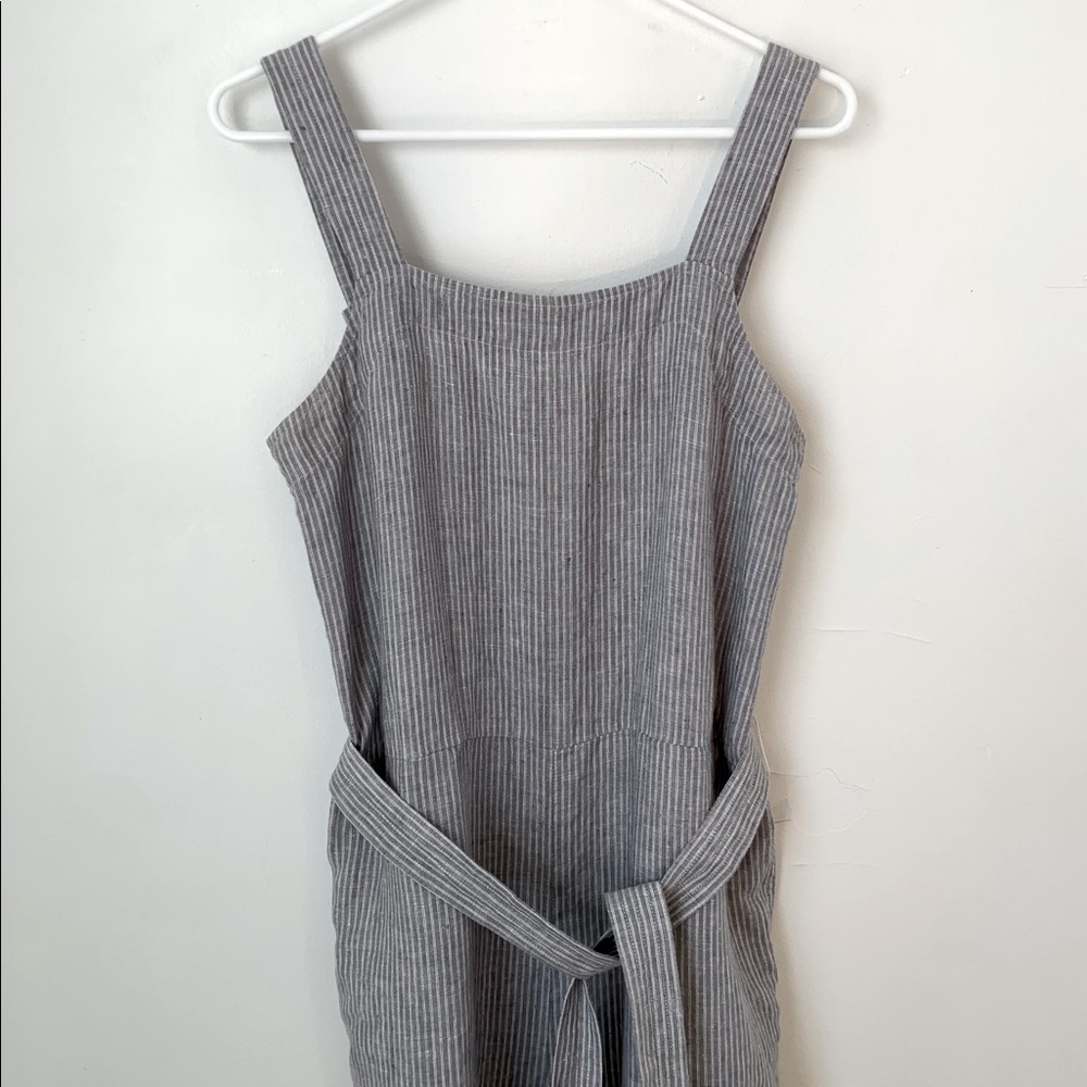 Everlane The Linen Square Neck Cropped Overall Jumpsuit